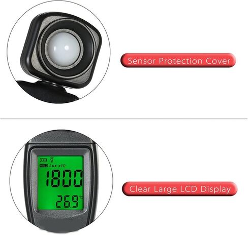 Light Meter Light Meter 0~200000lux Range Light Meter Pocket Design Light Meter Lux/Fc Light Meter Tester Environmental Test Gray Handheld Solar Power Tester in Saudi Arabia