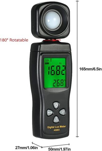 Light Meter Light Meter 0~200000lux Range Light Meter Pocket Design Light Meter Lux/Fc Light Meter Tester Environmental Test Gray Handheld Solar Power Tester in Saudi Arabia
