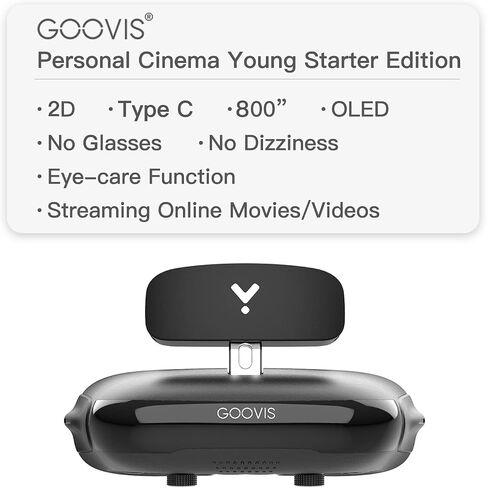 GOOVIS Young T2 Meta -Universe None VR HMD Monitor with HD M-OLED Display, Portable Privacy Cinema for Movies, Compatible with Laptop PC Xbox Drone PS4 PS5 Nintendo Games Set-top Box Smartphone in Saudi Arabia
