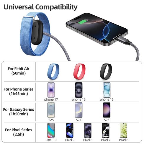 TOAOB 2-in-1 Charger Cable Compatible with Fitbit Air and Phone in Saudi Arabia