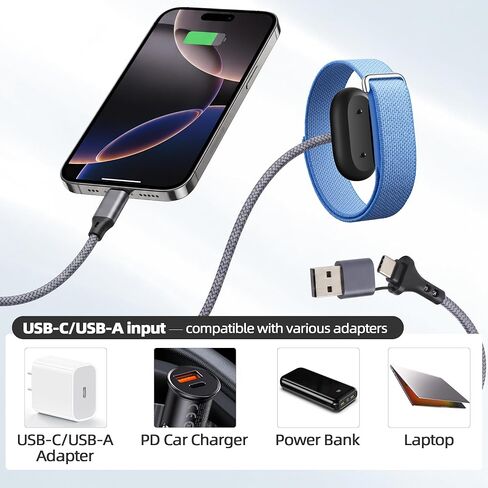 TOAOB 2-in-1 Charger Cable Compatible with Fitbit Air and Phone in Saudi Arabia