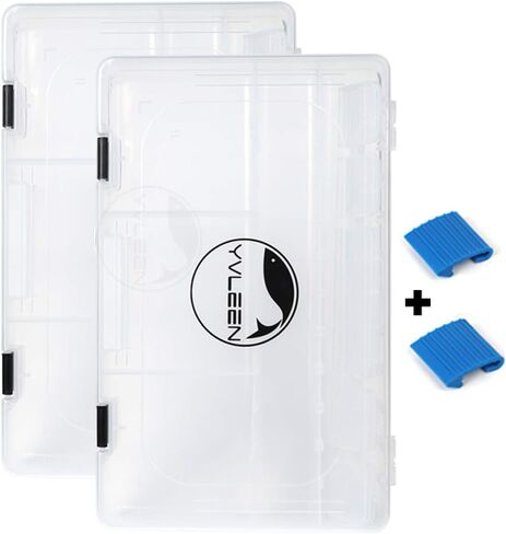 YVLEEN Fishing Tackle Boxes - 3600 3700 Tackle Box Plastic Storage Organizer Box with Removable Dividers - 2packs/4packs Tackle Trays - Included 2pcs of Extra Clip in Saudi Arabia