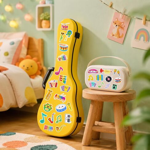 120PCS Cute Music Stickers Music Party Favors Birthday Party Decorations Vinyl Waterproof Stickers for Water Bottle Laptop Luggage Helmet in Kuwait