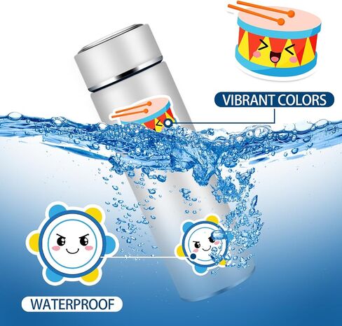 120PCS Cute Music Stickers Music Party Favors Birthday Party Decorations Vinyl Waterproof Stickers for Water Bottle Laptop Luggage Helmet in Kuwait