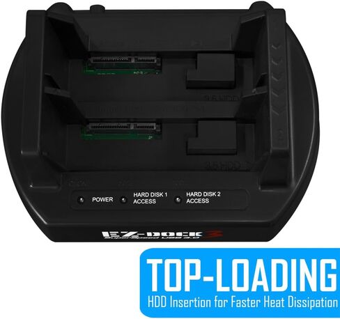 Kingwin USB 3.0 to SATA / SSD Dual Bay Hard Drive Docking Station w/ Offline Clone Function. Compatible w/ 2.5"/3.5" Inch SATA HDD / SSD (SATA I/II/III). Tool-Free Design, Support 2x8TB Drives & UASP in Kuwait