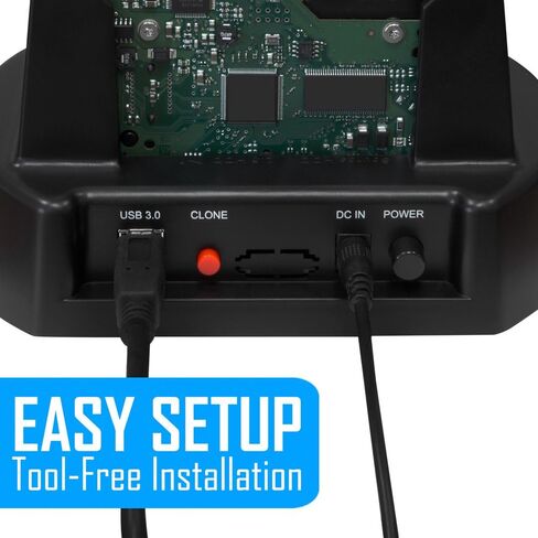 Kingwin USB 3.0 to SATA / SSD Dual Bay Hard Drive Docking Station w/ Offline Clone Function. Compatible w/ 2.5"/3.5" Inch SATA HDD / SSD (SATA I/II/III). Tool-Free Design, Support 2x8TB Drives & UASP in Kuwait