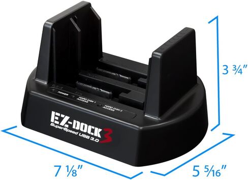 Kingwin USB 3.0 to SATA / SSD Dual Bay Hard Drive Docking Station w/ Offline Clone Function. Compatible w/ 2.5"/3.5" Inch SATA HDD / SSD (SATA I/II/III). Tool-Free Design, Support 2x8TB Drives & UASP in Kuwait