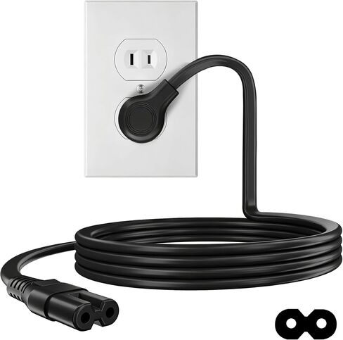 2 Prong TV Power Cord, Figure 8, 180 Degree Plug, Replacement AC Cord in Kuwait