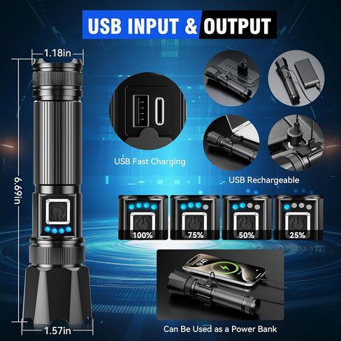 RECHOO Rechargeable Flashlights Super Bright High Lumens Flashlight in Saudi Arabia
