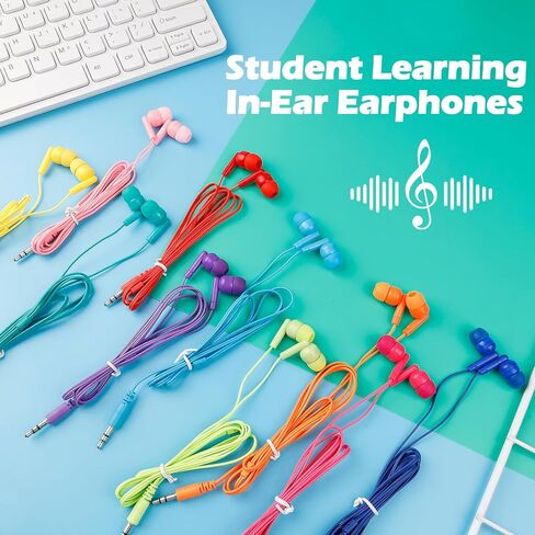 30 Pack Bulk Earbuds for Classroom Wired in-Ear School Headphones in Saudi Arabia