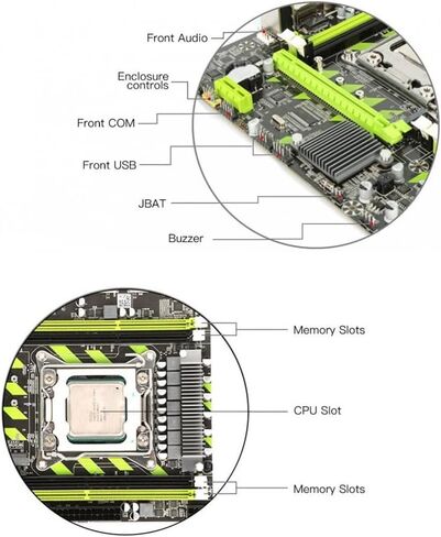X79G Motherboard+ Cable+Bezel LGA2011 4XDDR3 RECC Slot M.2 NVME PCI-E X16 6XUSB2.0 SATA3.0 Server Game Motherboard, Black&Green, 500343008 in Saudi Arabia