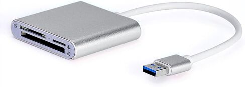 USB 3.0 3 in 1 Card Reader for Pc, Aluminum Silver in Saudi Arabia