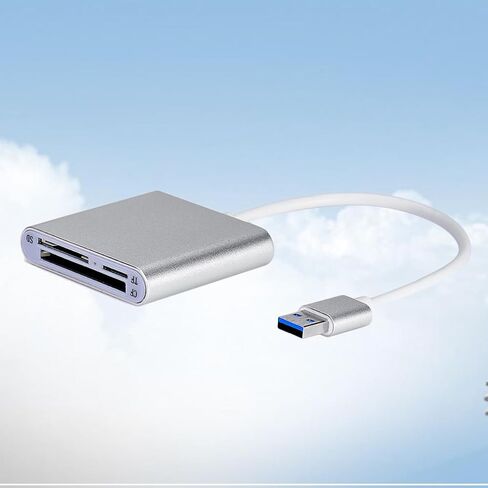 USB 3.0 3 in 1 Card Reader for Pc, Aluminum Silver in Saudi Arabia