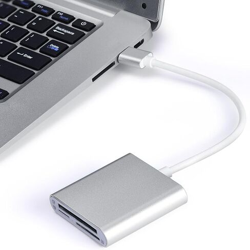 USB 3.0 3 in 1 Card Reader for Pc, Aluminum Silver in Saudi Arabia