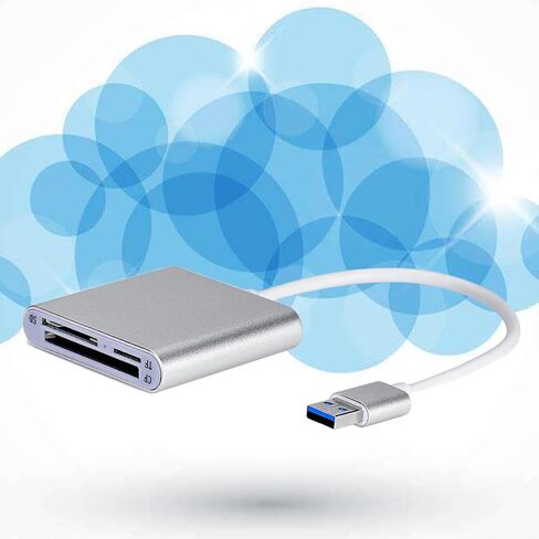 USB 3.0 3 in 1 Card Reader for Pc, Aluminum Silver in Saudi Arabia