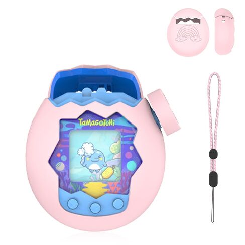 غطاء حافظة KONXISA For Tamagotchi Paradise، حافظة واقية من السيليكون الناعم، غطاء واقٍ مع حبل لآلة ألعاب الأطفال، غطاء واقي مقاوم للغبار والصدمات، وردي in Kuwait