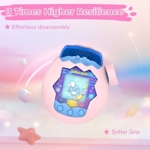 غطاء حافظة KONXISA For Tamagotchi Paradise، حافظة واقية من السيليكون الناعم، غطاء واقٍ مع حبل لآلة ألعاب الأطفال، غطاء واقي مقاوم للغبار والصدمات، وردي in Kuwait