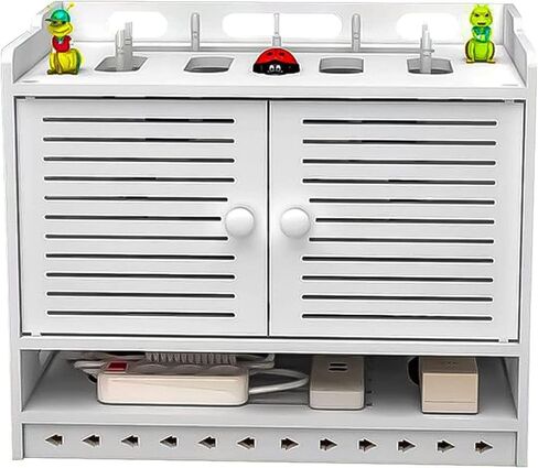 Router Storage Box,Bracket Wall Mount WiFi Router Storage Box Cable Manager Box Power Board Protector Concealer in Saudi Arabia