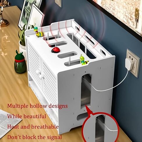 Router Storage Box,Bracket Wall Mount WiFi Router Storage Box Cable Manager Box Power Board Protector Concealer in Saudi Arabia