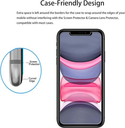 Easy Alignment Frame Designed For iPhone 11 Tempered Glass Screen Protector 2-Pack Camera Lens Protector Film 2-Pack in Kuwait