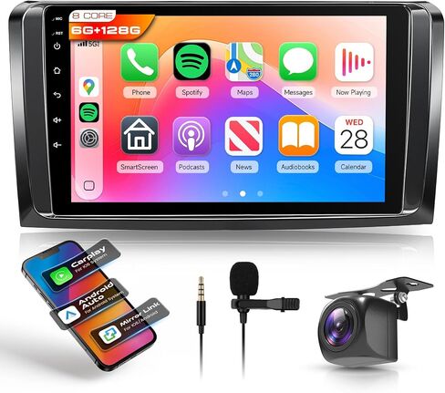 8 Core 6G+128G Android Car Stereo for Mercedes-Benz ML-Class W164 ML350 ML500 ML550 2005-2011 with Wireless CarPlay Android Auto, 9" Touchscreen Car Radio Mirror Link GPS WiFi FM EQ in Saudi Arabia