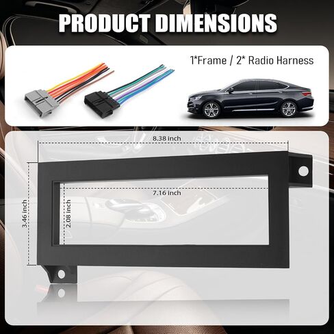 Single Din Dash Kit,Professional Car Stereo Installation Kit with 2PCS Radio Wiring Harness,Premium Aftermarket Radio Dash Kits Compatible with Chrysler/Dodge/Jeep in Saudi Arabia
