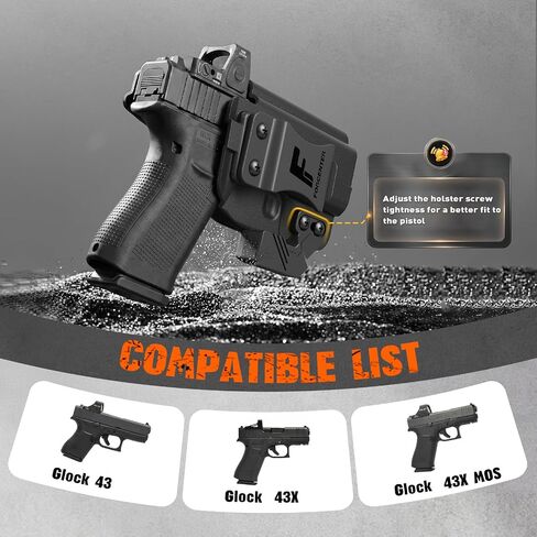 IWB Kydex Holster for Glock 43X,Holster with Optic Cut & Claw,Fits Glock 43/43X/43X MOS, Right-Hand Draw|Adjustable Cant &Tension | No-Scratch in Saudi Arabia