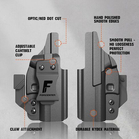 IWB Kydex Holster for Glock 43X,Holster with Optic Cut & Claw,Fits Glock 43/43X/43X MOS, Right-Hand Draw|Adjustable Cant &Tension | No-Scratch in Saudi Arabia