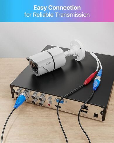 ZOSI 1080P Hybrid 4-in-1 Security Camera with 60ft BNC Video Power Cable, Indoor Outdoor Bullet Cam with 80ft IR Night Vision & Weatherproof Metal Housing,. in Saudi Arabia