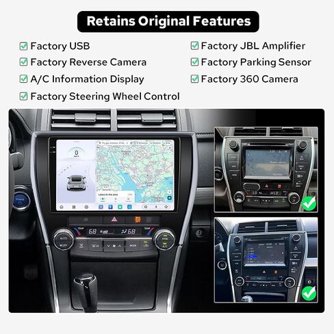 JOYING Car Radio for Toyota Camry 2015-2017 Upgrade with Carpaly & Android Auto, 10.4 Inch 2K QLED Touch Screen Android 13 Car Stereo 12GB+256GB with AM/FM, GPS, Bluetooth, 5G WiFi, SWC(JY-TT193N12) in Saudi Arabia