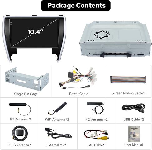 JOYING Car Radio for Toyota Camry 2015-2017 Upgrade with Carpaly & Android Auto, 10.4 Inch 2K QLED Touch Screen Android 13 Car Stereo 12GB+256GB with AM/FM, GPS, Bluetooth, 5G WiFi, SWC(JY-TT193N12) in Saudi Arabia