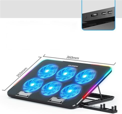E-Sports Colorful Atmosphere Lighting Fan Notebook Cooler in Saudi Arabia