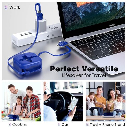 3 in 1 Multi Charging Cable 4A, Multiple Chargers for All Devices, 4Ft 2Pcs in Saudi Arabia