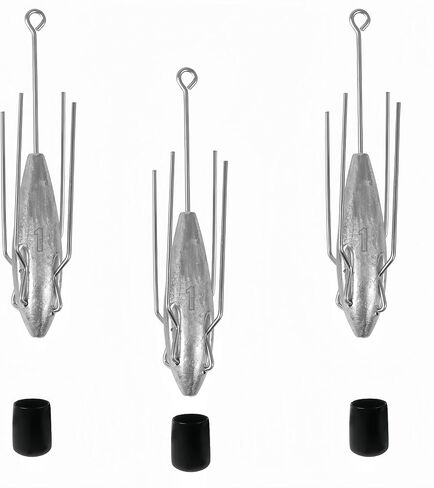3Pcs Sputnik Sinkers Fishing Weights Sinkers Surf Casting Fishing Sinkers Lead Weights Sinkers Long Tail Fishing Weights Drop Shot Sinkers for Saltwater Catfish Beach Sand Ocean-1oz in Saudi Arabia