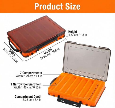 3 Pack Double Sided Fishing Lure Tackle Box, 14 Compartments Clear Plastic Storage Case Organizer, Visible Hard Bait Container for Lures and Jewelry Beads Earring Hook (3 Color) in Saudi Arabia