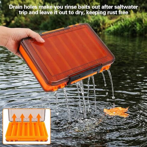 3 Pack Double Sided Fishing Lure Tackle Box, 14 Compartments Clear Plastic Storage Case Organizer, Visible Hard Bait Container for Lures and Jewelry Beads Earring Hook (3 Color) in Saudi Arabia
