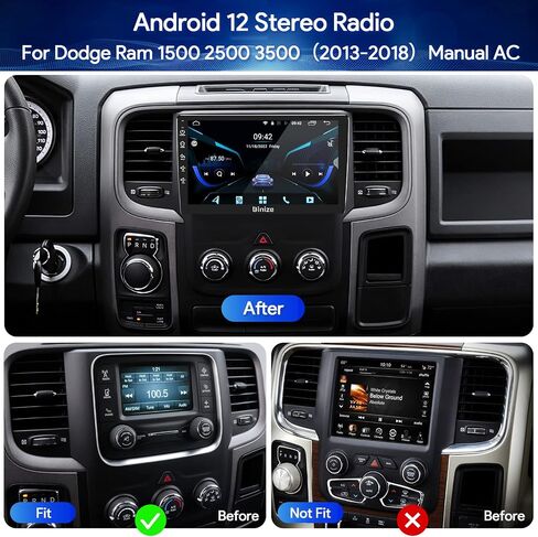 Binize Android 13 for Dodge Ram 1500/2500/3500 Radio 2013-2018 Manual AC in Saudi Arabia