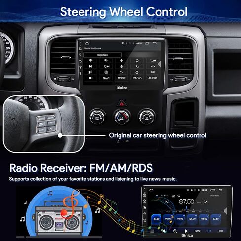 Binize Android 13 for Dodge Ram 1500/2500/3500 Radio 2013-2018 Manual AC in Saudi Arabia