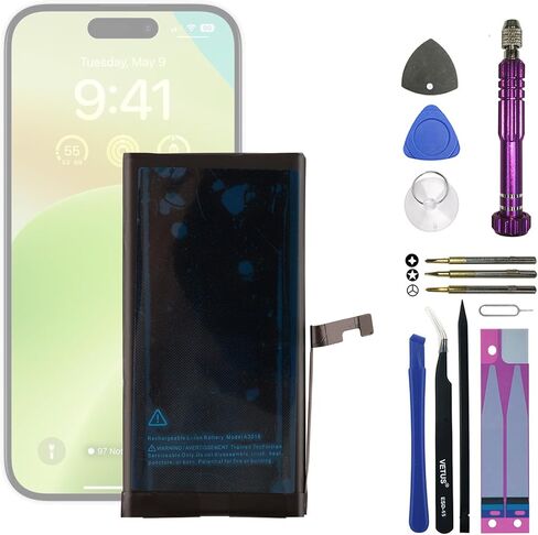 بطارية A3018 3.8 فولت 4000 مللي أمبير، متوافقة مع هاتف iphone15، تأتي مع أداة تركيب البطارية in Kuwait