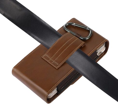Dual Phone Holster Pouch Case 2 Cell Phone Belt Holder for Samsung Galaxy S24 Ultra S24+ Plus S23 Ultra S22 Ultra S21+ S20+ A15 A55 A54 A53 A35 A25 iPhone 14 Pro Max Moto G Stylus 2023 Pixel 6 (Brown) in Saudi Arabia