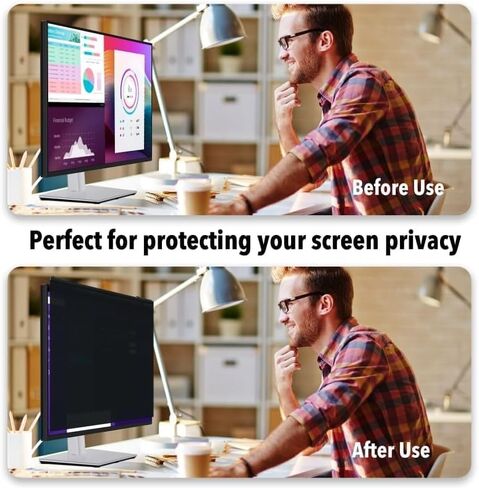 Magnetic Hanging Computer Privacy Screen Filter 32 Inch, Privacy Shield for 16:9 Widescreen Monitor, Anti Spy Anti Scratch Anti Glare Blue Light Screen Protector in Kuwait