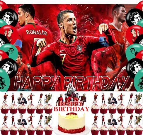 Ronaldo Birthday Backdrop,Soccer Poster for Ronaldo Football Theme Party Decorations Sports Birthday Supplies Background Studio Shoot Photo Props in Saudi Arabia