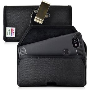 Turtleback Belt Clip Case Made for Google Pixel 2 XL Black Vertical Holster Nylon Pouch with Heavy Duty Rotating Belt Clip in Saudi Arabia