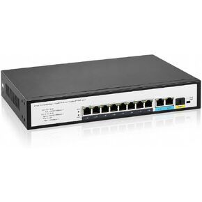 8 Port Gigabit PoE+ Switch, 30W per Port IEEE 802.3af/at, 2 Gigabit Uplink RJ45 + 1 SFP Port, 250m Long Range Extend Mode, Unmanaged Plug and Play PoE Switch for IP Cameras, Wireless AP, VoIP in Saudi Arabia