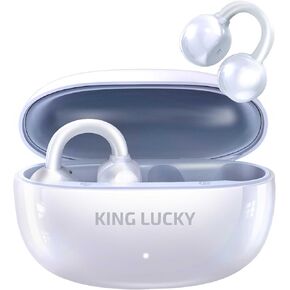 سماعات أذن King Lucky Mini Clip-on مفتوحة الأذن لاسلكية بلوتوث 5.4 مع ميكروفون، تشغيل 60 ساعة، ENC، مقاومة للماء IPX5، وسادات أذن رياضية، مريحة للأذنين الصغيرة واللياقة البدنية، الجري (أبيض) in Saudi Arabia