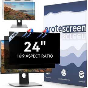 [2-Pack] 23.8 Inch Anti Blue Light Screen Protector Compatible with Lenovo Hp Dell Acer Asus Samsung etc Monitor 16:9 Aspect, Removable Anti Glare Filter Uv Blocker Shield Eye Protection Film Laptop in Kuwait