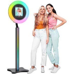 Portable Photo Booth Compatible for Ipad, PhotoBooth Machine Stand Shell with ChackTok App Control, RGB Ring Light, Lightweight Design for Parties/Wedding/Events, Rentals & Business in Saudi Arabia