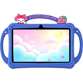PRITOM 7-inch Android Tablet, 2GB RAM, 32GB Storage, Quad-core Processor, 1024×600 IPS Display, Wi-Fi and Bluetooth, Shock-Resistant Protective case, Built-in Parental Controls (Blue) in Kuwait