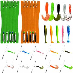 Drop Shot Rig Kit, Fishing Rigs 10 PCS Bass Fishing Rigs for Bass & Panfish, Includes Wacky Hooks(1#, 2#), Drop Shot Weights(1/8–3/8 oz), and 10 Lures in Saudi Arabia