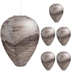 KALKAL [2026 Upgraded] 6 Pcs Wasp Nest Decoy, More Realistic Outdoor Hanging Fake Wasp Nest for Patio Garden Yard Eaves Home in Saudi Arabia
